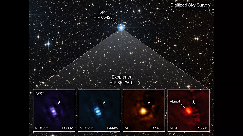 HIP 65426 b - Crédit : NASA/ESA/CSA, A Carter (UCSC), l'équipe ERS 1386, et A. Pagan (STScI)